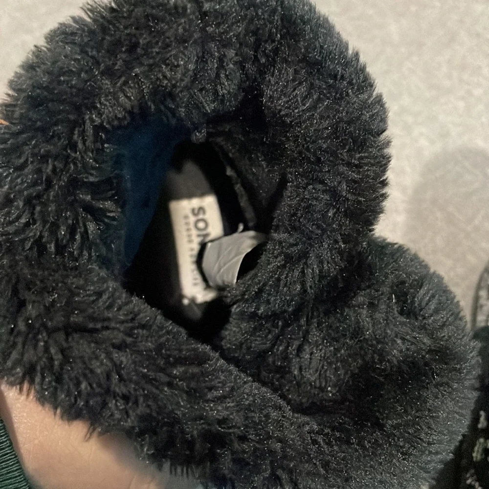 Sonoma Black and Silver Sequins Faux Fur Boots